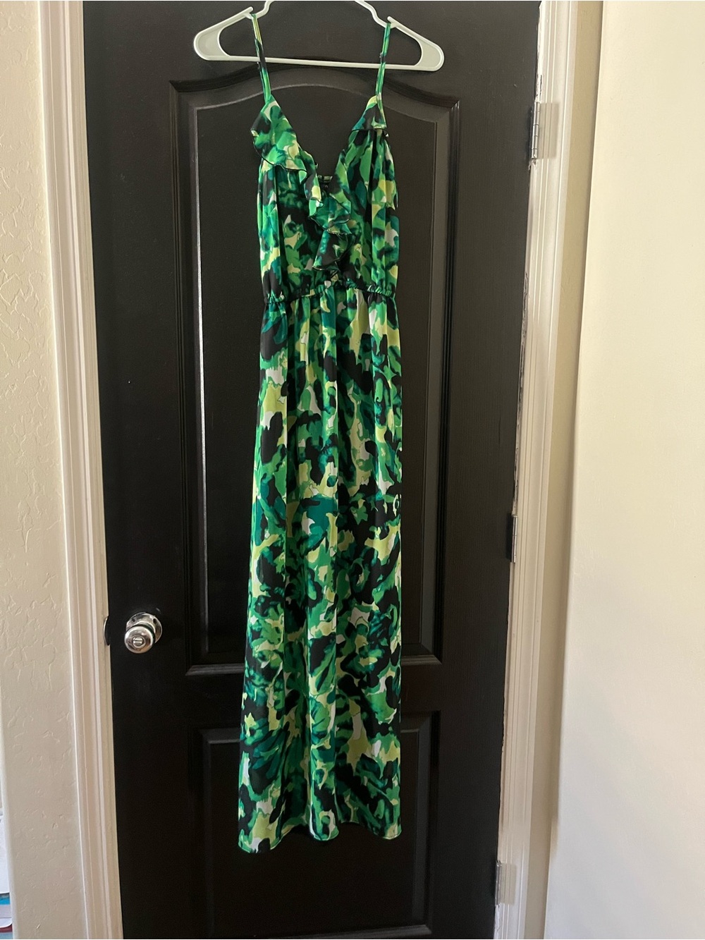 Green and Black Maxi Dress